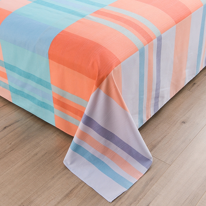 91家纺网 家纺一手货源 找家纺 润淳家居 2025新款老粗布三件套及单品 格调爱情 桔