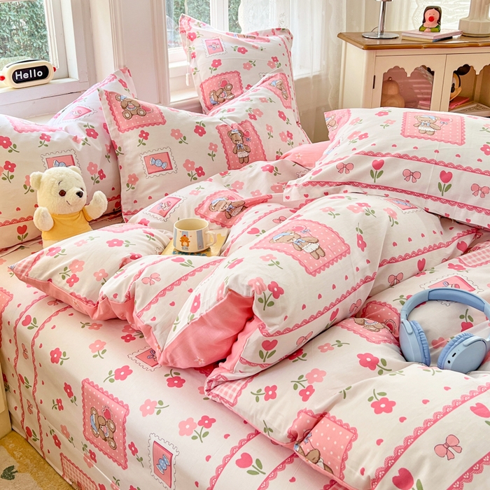 91家纺网 家纺一手货源 找家纺 世爵2025春夏新款全棉纯棉印花系列单床单 床单单件 花园派对-米