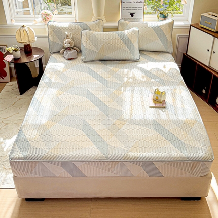 91家纺网 家纺一手货源 找家纺 （总）富馨莱 2025新款A类凉感丝空气纤维凉席床笠款