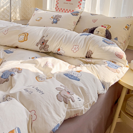 91家纺网 家纺一手货源 找家纺 （总）名品家纺 2025新款水洗双层纱印花四件套