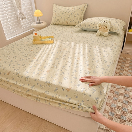 2025新款12868全棉套件单品系列二单床笠 雅园漫游-蓝