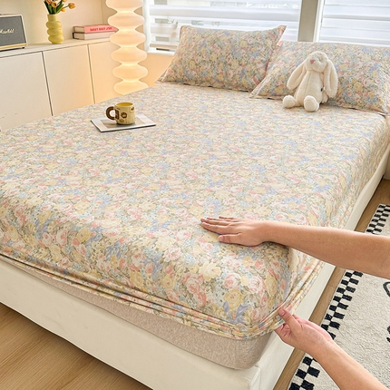 2025新款12868全棉套件单品系列二单床笠 暖阳绿意