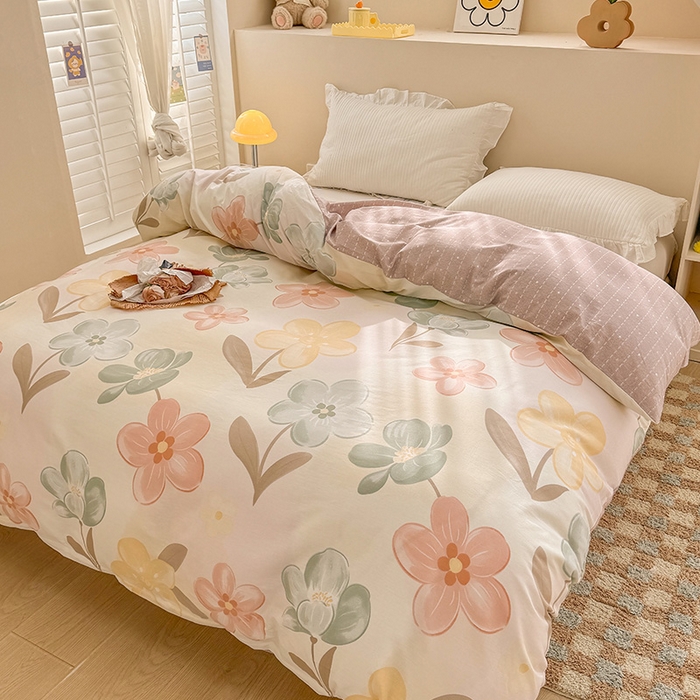 91家纺网 家纺一手货源 找家纺 绵庭家纺 2025新款12868全棉套件单品系列二单被套 优朵