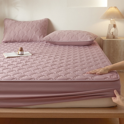 雪云美2025新款全棉夹棉床笠13372斜纹A类纯棉床罩可定制尺寸-风车款 风车-幸福棕红