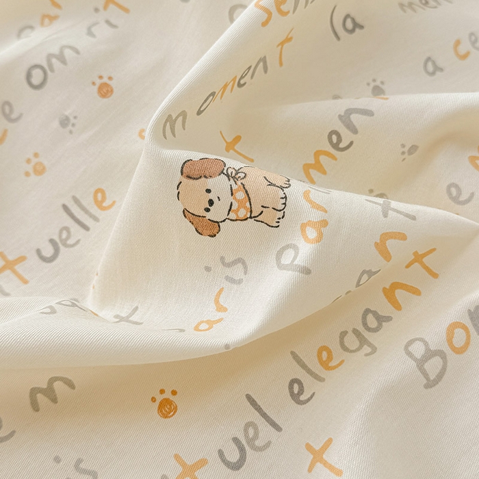 91家纺网 家纺一手货源 找家纺 2025新款12868全棉套件单品系列二单床笠 旺仔派