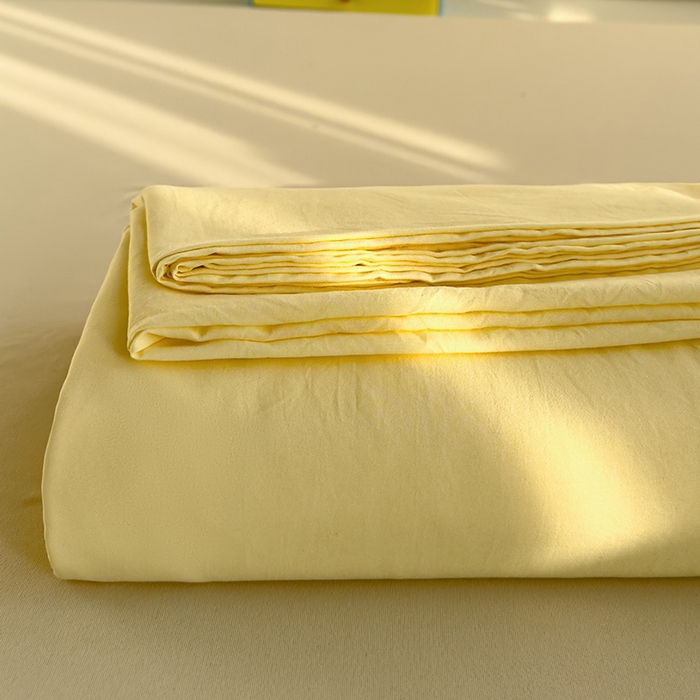 91家纺网 家纺一手货源 找家纺 曼谷家纺 2025新款软糯毛巾绣水洗棉床单床笠枕套纯色床单床笠枕套单品 水洗-芝士