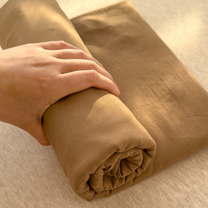 91家纺网 家纺一手货源 找家纺 曼谷家纺 2025新款软糯毛巾绣水洗棉床单床笠枕套纯色床单床笠枕套单品 水洗-咖啡