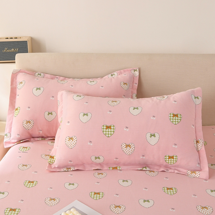 91家纺网 家纺一手货源 找家纺 润淳家居 2025新款老粗布三件套及单品 公主心愿 粉