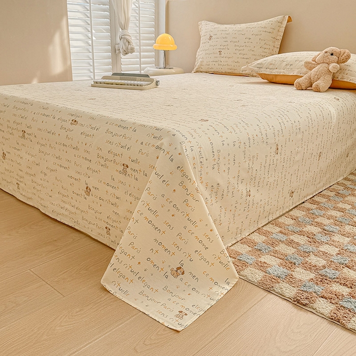 91家纺网 家纺一手货源 找家纺 绵庭家纺 2025新款12868全棉套件单品系列二单床单 旺仔派