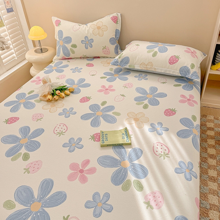 91家纺网 家纺一手货源 找家纺 2025新款12868全棉套件单品系列二单床笠 伊恋花韵