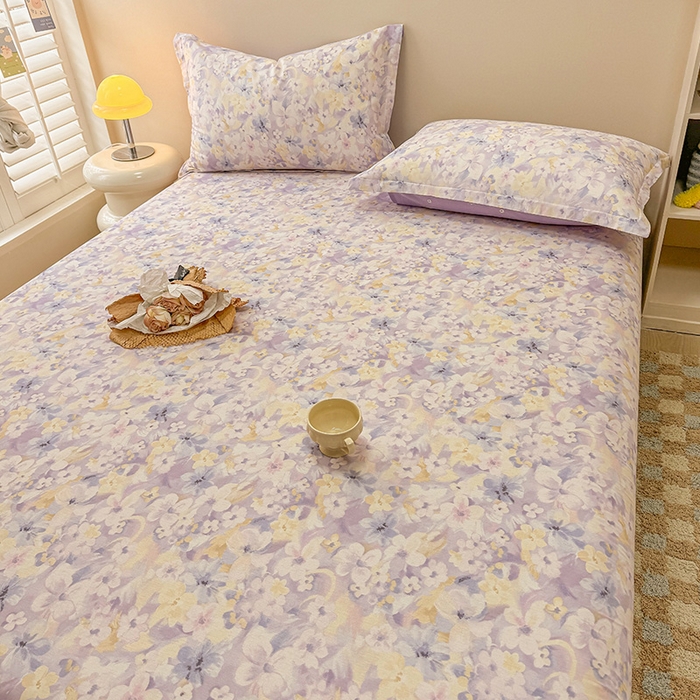 91家纺网 家纺一手货源 找家纺 2025新款12868全棉套件单品系列二单床笠 香颂蝶舞