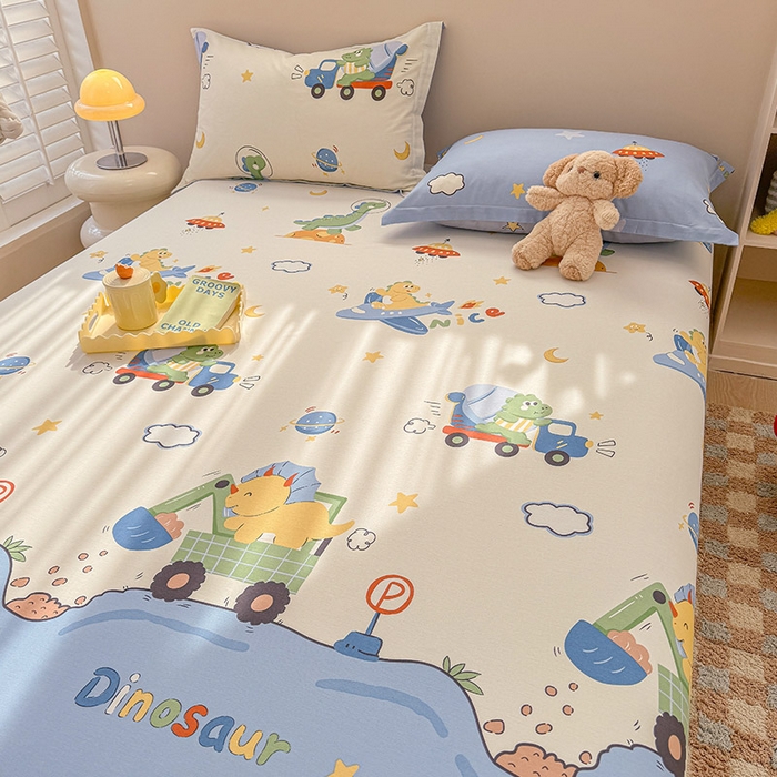 91家纺网 家纺一手货源 找家纺 2025新款12868全棉套件单品系列二单床笠 太空旅行