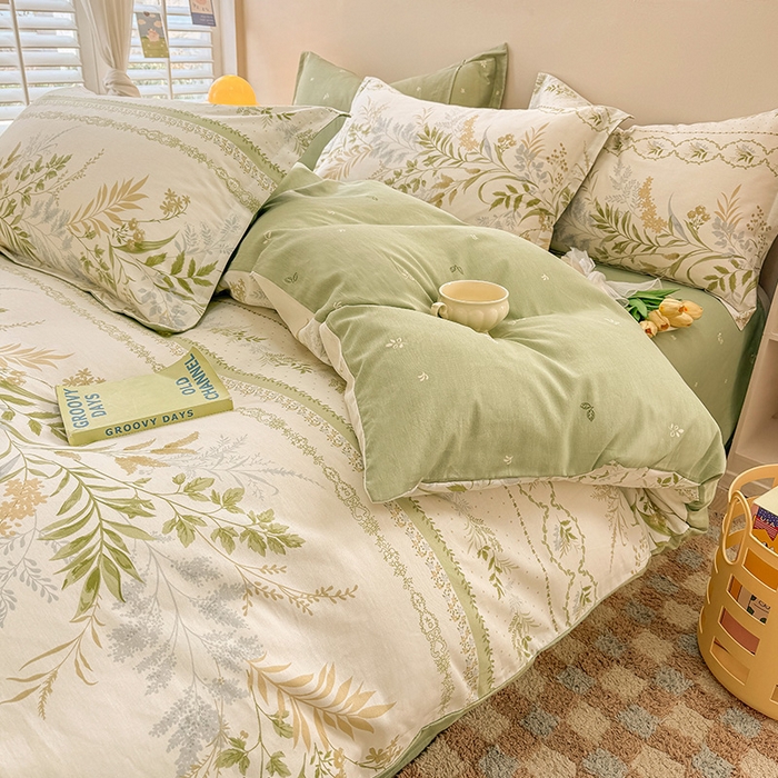 91家纺网 家纺一手货源 找家纺 绵庭家纺 2025新款12868全棉套件单品系列二四件套 沐雅清风