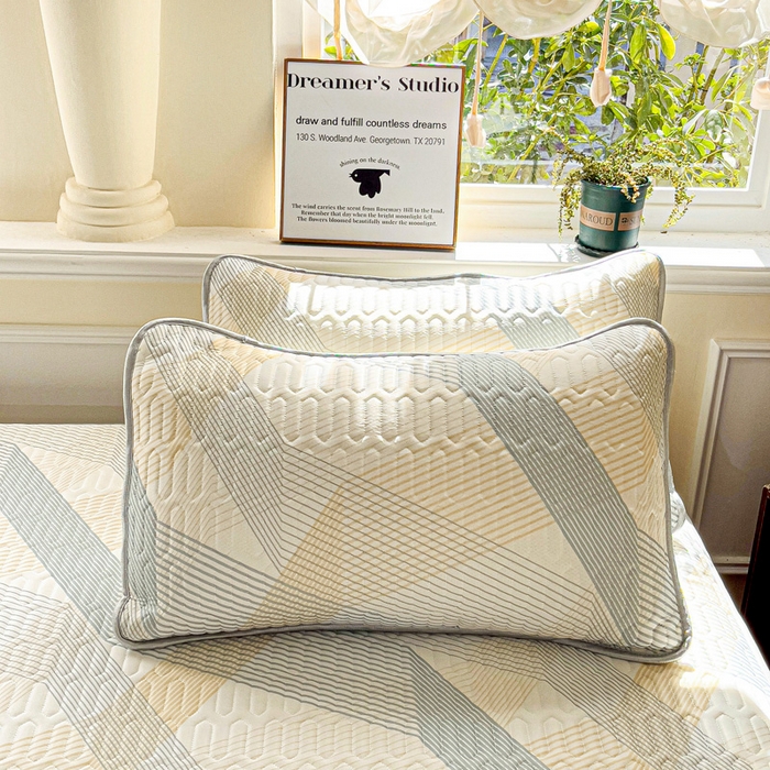 91家纺网 家纺一手货源 找家纺 富馨莱 2025新款A类凉感丝空气纤维凉席床笠款 简约