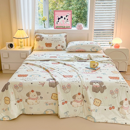 91家纺网 家纺一手货源 找家纺 （总）欢乐季  2025新款7A抗菌凉感丝大豆夏被