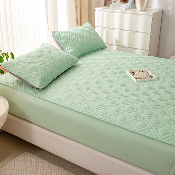 91家纺网 家纺一手货源 找家纺 云玲时尚 2025新款三防磨毛防水夹棉单人枕套 果绿