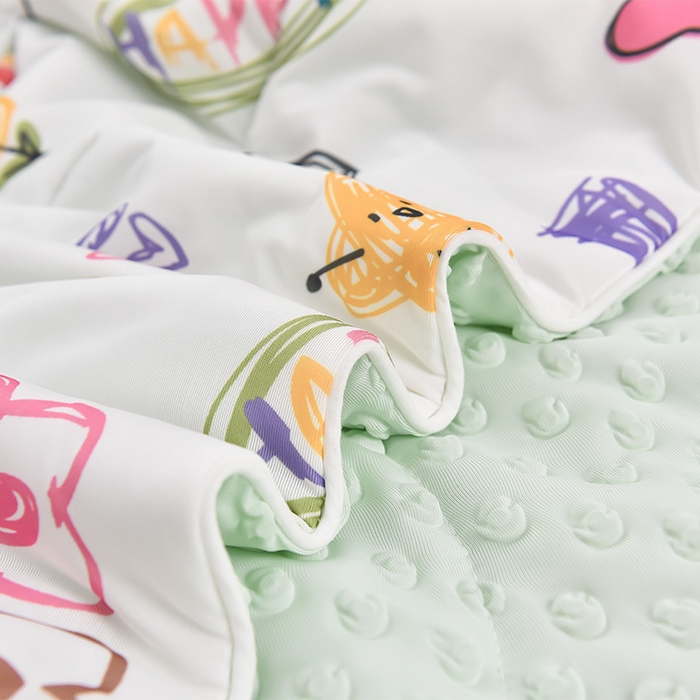 91家纺网 家纺一手货源 找家纺 嗨生活_2025年爆款 A类冰豆豆凉感丝被 儿童夏被 幼儿园被 直播 团购首选_1477 涂鸦乐园