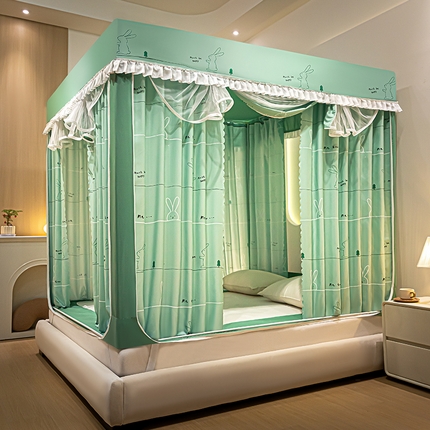 锦逸家居 2025新款坐床式防摔遮光蚊帐 开心小兔-遮光