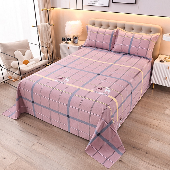 91家纺网 家纺一手货源 找家纺 润淳家居 2025新款老粗布三件套及单品 格鹿 豆沙