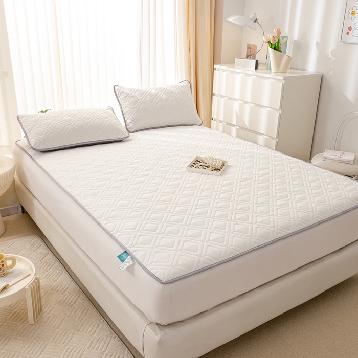 91家纺网 家纺一手货源 找家纺 云玲时尚 2025新款三防磨毛防水夹棉单人枕套 奶白