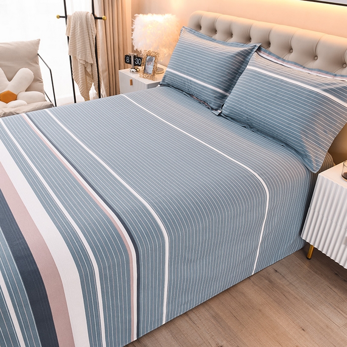 91家纺网 家纺一手货源 找家纺 润淳家居 2025新款老粗布三件套及单品 条纹情怀 灰