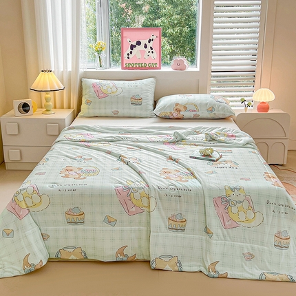 91家纺网 家纺一手货源 找家纺 （总）欢乐季  2025新款7A抗菌凉感丝大豆夏被