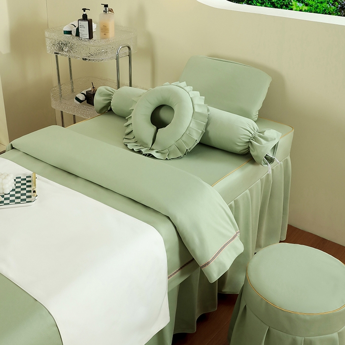 91家纺网 家纺一手货源 找家纺 千姿坊 2025新款床罩四件套-倾城 倾城-浅绿