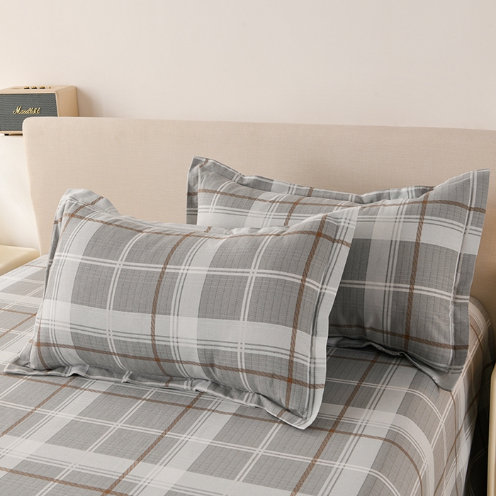 91家纺网 家纺一手货源 找家纺 润淳家居 2025新款老粗布三件套及单品 卡布兰格 灰