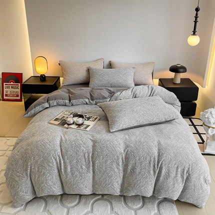 91家纺网 家纺一手货源 找家纺 （总）静家居-简约原创家纺 四季款三层纱本色加厚提花四件套