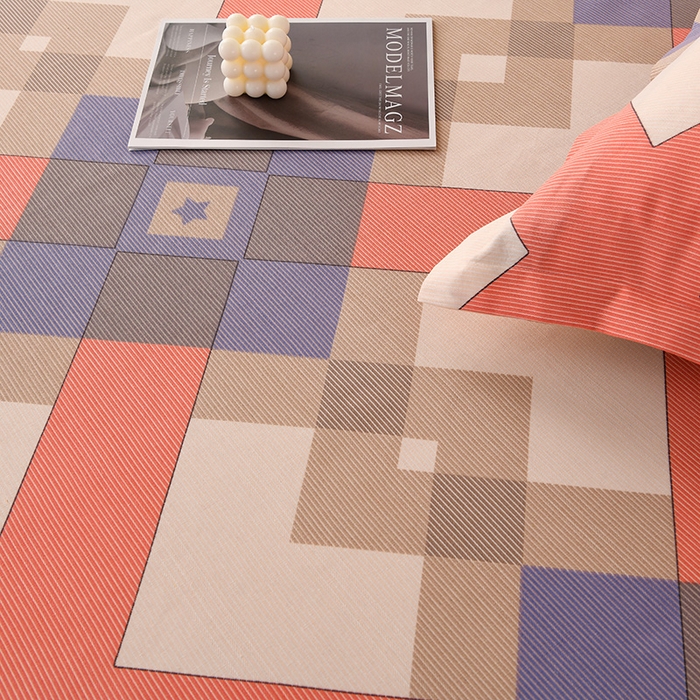 91家纺网 家纺一手货源 找家纺 润淳家居 2025新款老粗布三件套及单品 卡酷格 粉