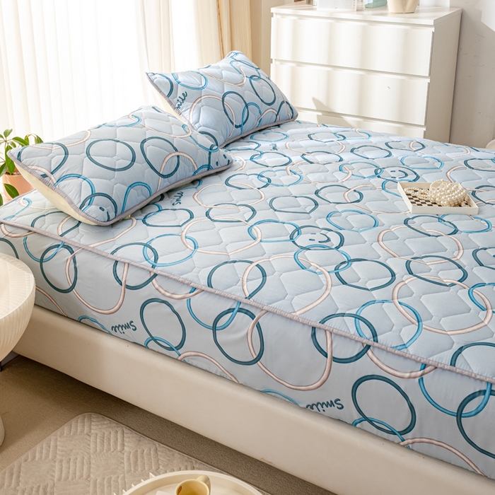 91家纺网 家纺一手货源 找家纺 云玲时尚 2025新款三防磨毛防水夹棉单人枕套 开心圆圈