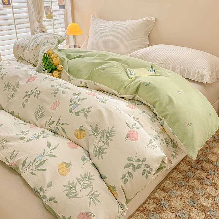 91家纺网 家纺一手货源 找家纺 绵庭家纺 2025新款12868全棉套件单品系列二单被套 轻婉花语