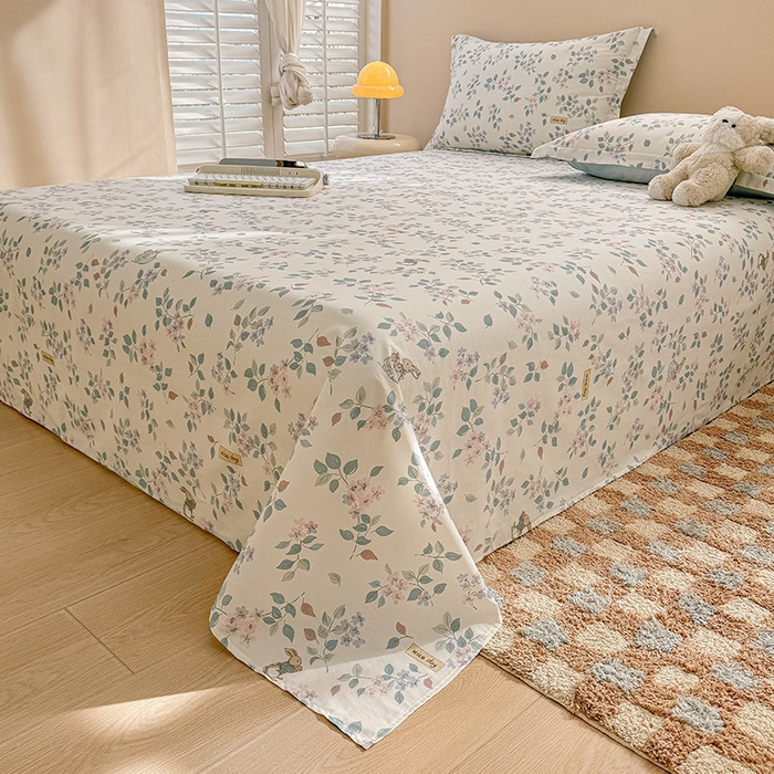 91家纺网 家纺一手货源 找家纺 绵庭家纺 2025新款12868全棉套件单品系列二单床单 温暖思绪