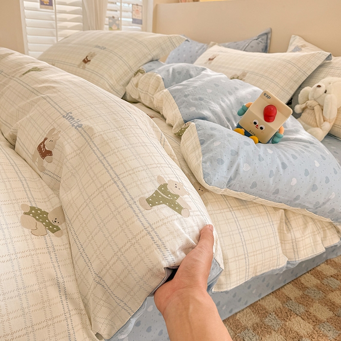 91家纺网 家纺一手货源 找家纺 绵庭家纺 2025新款12868全棉套件单品系列二四件套 比利熊