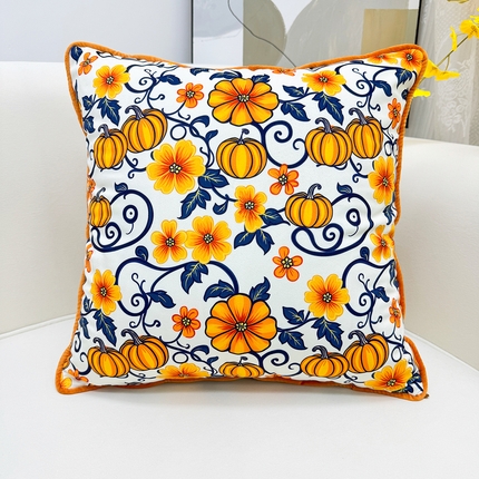 91家纺网 家纺一手货源 找家纺 （总）爱家居 2025新款抱枕沙发新中式靠垫轻奢高级感靠枕床头大靠背正方形抱枕套卡通花卉