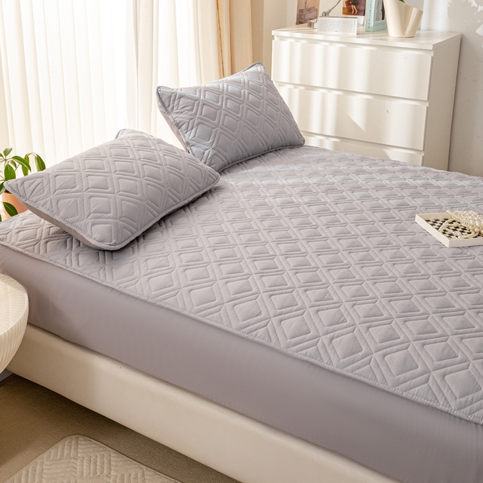 91家纺网 家纺一手货源 找家纺 云玲时尚 2025新款三防磨毛防水夹棉单人枕套 浅灰