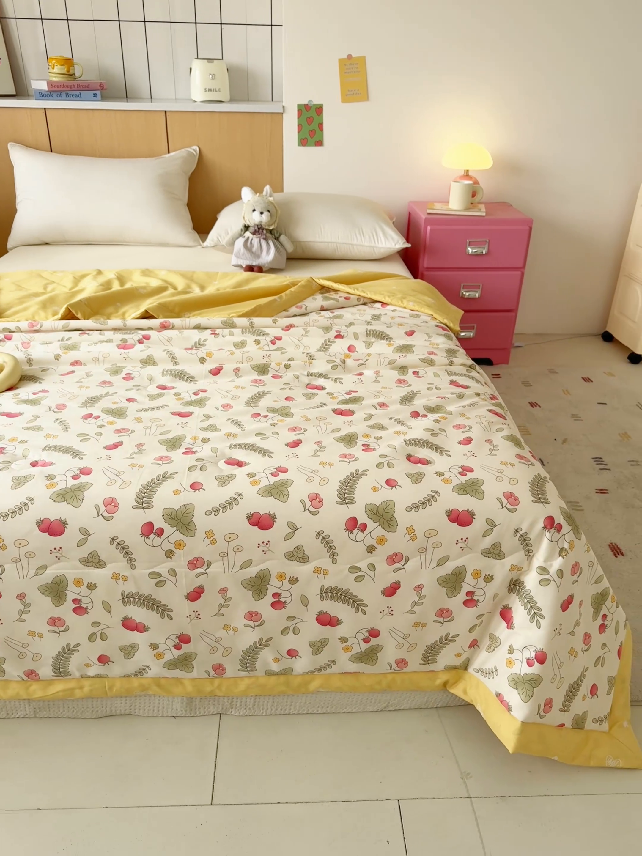 91家纺网 家纺一手货源 找家纺 宜梦家居【需要买家秀请联系老板】 2025新款双面纯棉夏被夏凉被系列 爱的莓莉