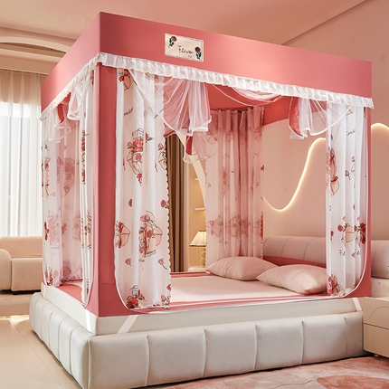 锦逸家居 2025新款坐床式防摔遮光蚊帐 玫瑰爱人-遮光