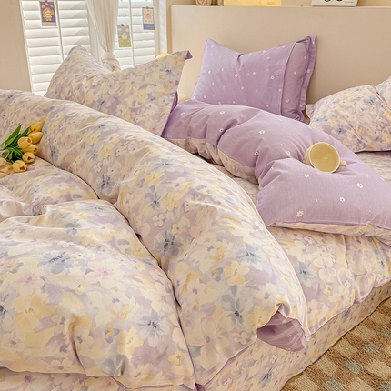 绵庭家纺 2025新款12868全棉套件单品系列二四件套 香颂蝶舞