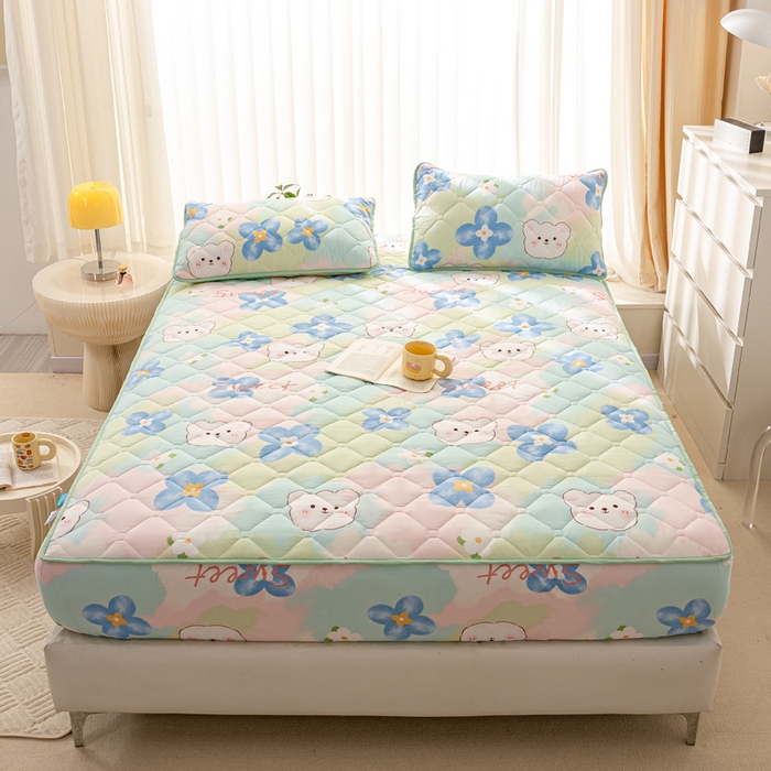 91家纺网 家纺一手货源 找家纺 云玲时尚 2025新款三防磨毛防水夹棉单人枕套 甜蜜Q仔