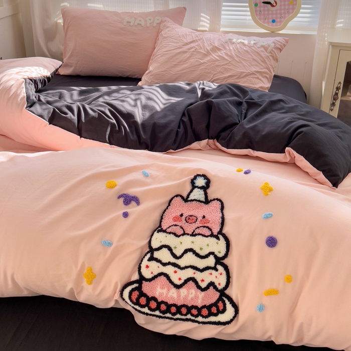 91家纺网 家纺一手货源 找家纺 （总）奈颜 2025新款高克重水洗棉毛巾绣爆款四件套