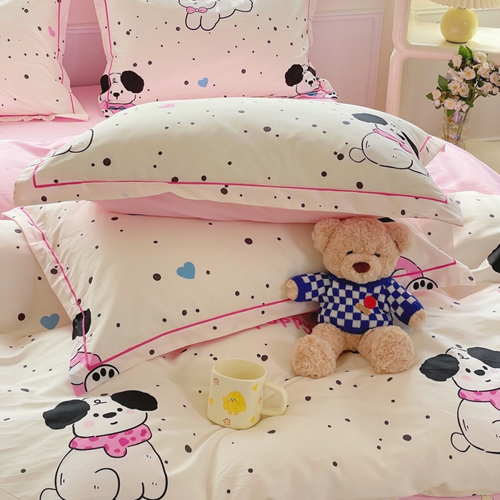 91家纺网 家纺一手货源 找家纺 铭博家纺 新款直播爆款网红全棉四件套13070印花吊边一字绣纯棉被套工艺款 罗纳星河