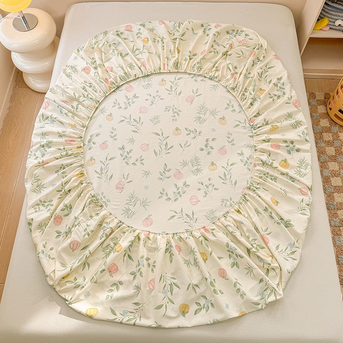 91家纺网 家纺一手货源 找家纺 2025新款12868全棉套件单品系列二单床笠 轻婉花语