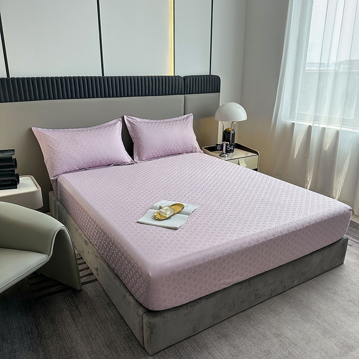 91家纺网 家纺一手货源 找家纺 云玲时尚 2025新款60S提花面料床笠防水隔尿床笠 烟灰紫