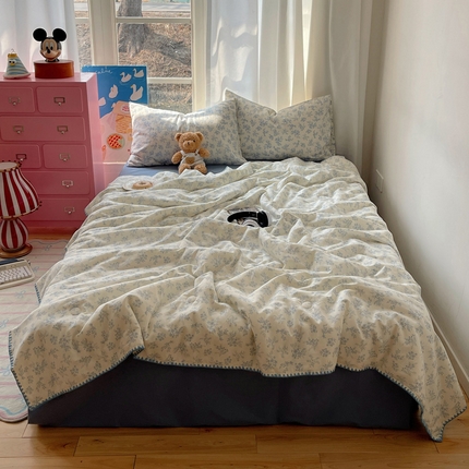 一加一 2025A类全棉有氧双层纱印花夏被 春风里