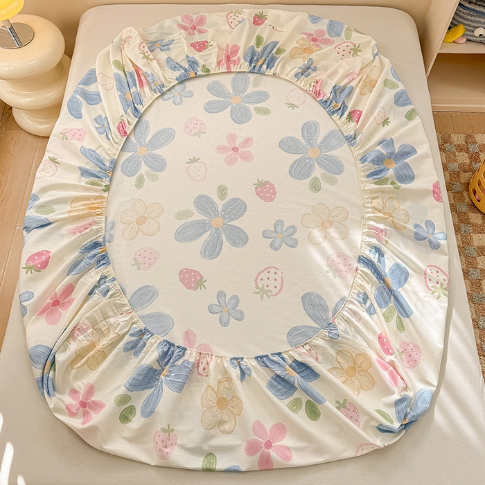 91家纺网 家纺一手货源 找家纺 2025新款12868全棉套件单品系列二单床笠 伊恋花韵