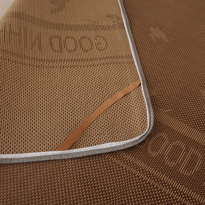 91家纺网 家纺一手货源 找家纺 能好家纺 2025新款提花冰藤席凉席床裙款 格调咖