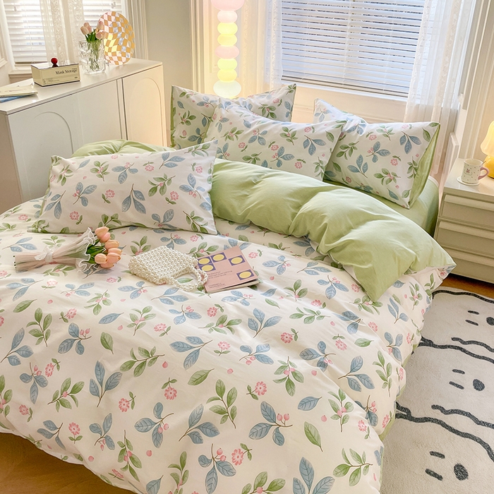 91家纺网 家纺一手货源 找家纺 世爵2025春夏新款全棉纯棉印花系列单床单 床单单件 花样年华