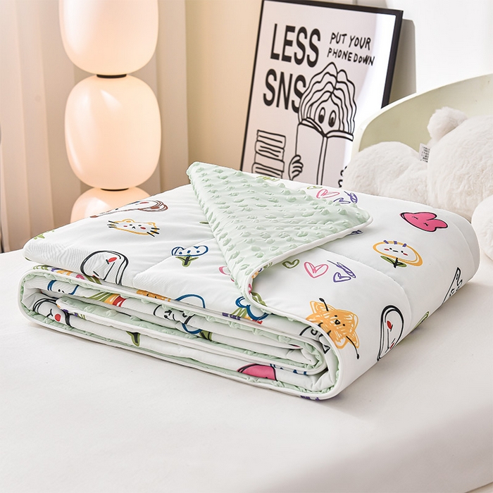 91家纺网 家纺一手货源 找家纺 嗨生活_2025年爆款 A类冰豆豆凉感丝被 儿童夏被 幼儿园被 直播 团购首选_1477 涂鸦乐园