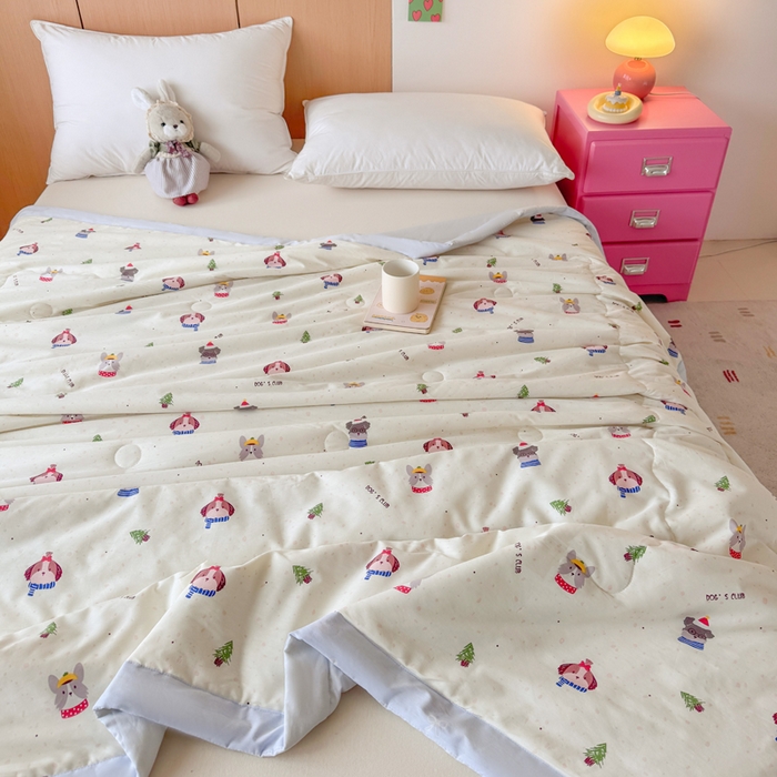 91家纺网 家纺一手货源 找家纺 宜梦家居【需要买家秀请联系老板】 2025新款双面纯棉夏被夏凉被系列 艺术熊熊